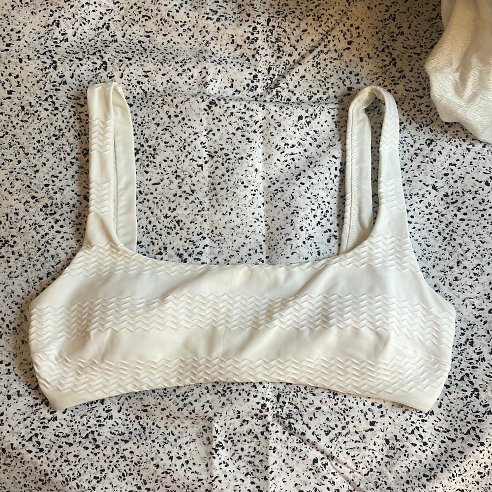 Aerie Scoop White Bikini Top